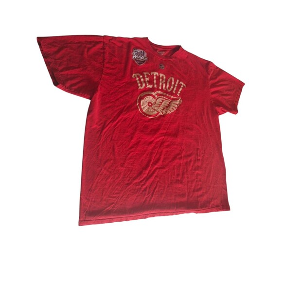 Reebok Mens 2XL 2014 Winter Classic Jimmy Howard Detroit Red Wings Jersey TShirt - Picture 2 of 5